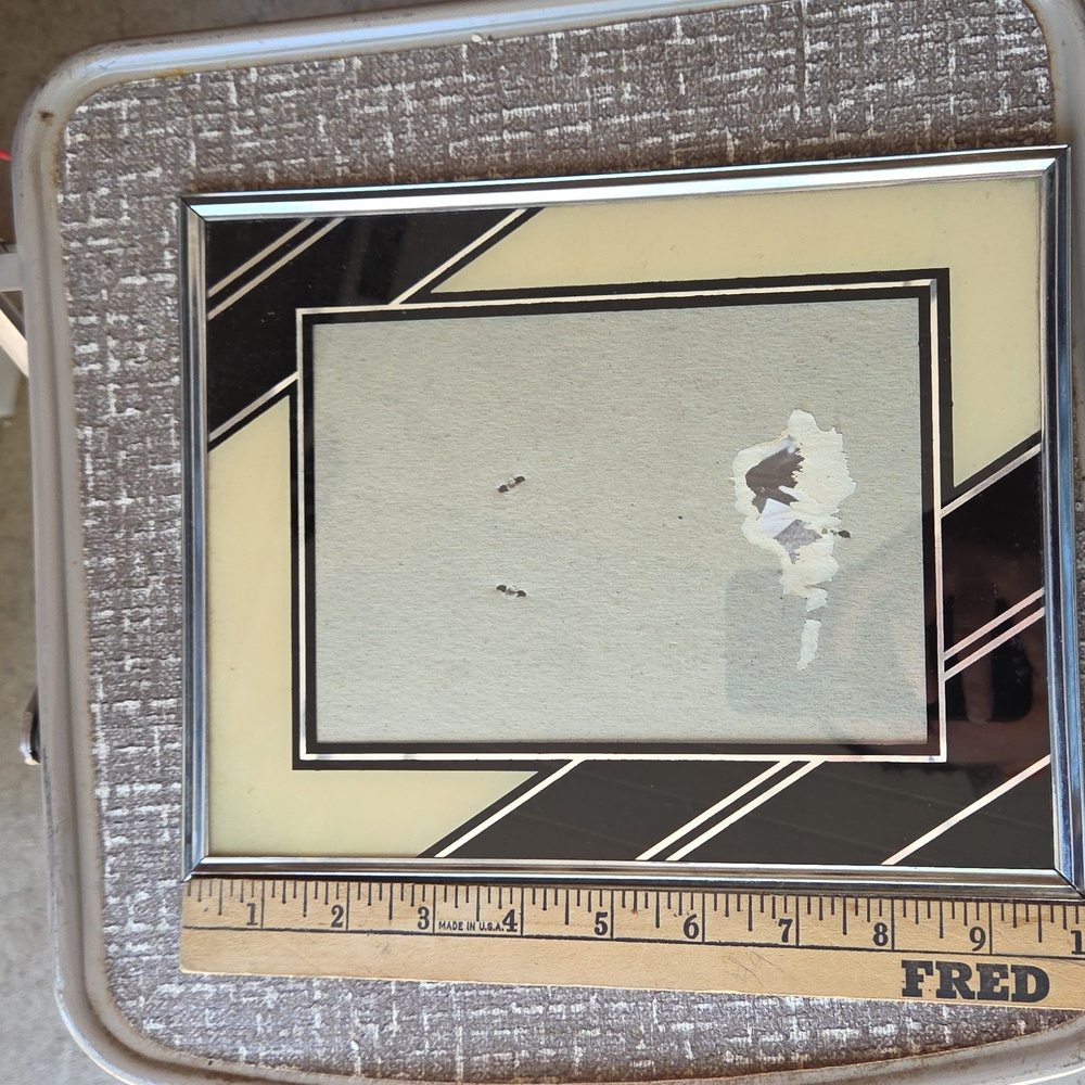 Vintage Art Deco Black and Cream Picture Frame